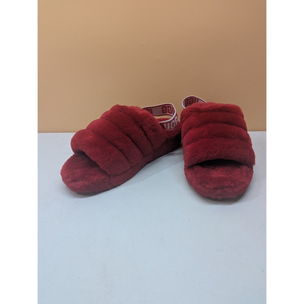 2 Pairs UGG Fluff Yeah Slides Pink SLPN & Red Ribbon RBRD 1095119 Slippers sze 8 - Picture 5 of 12